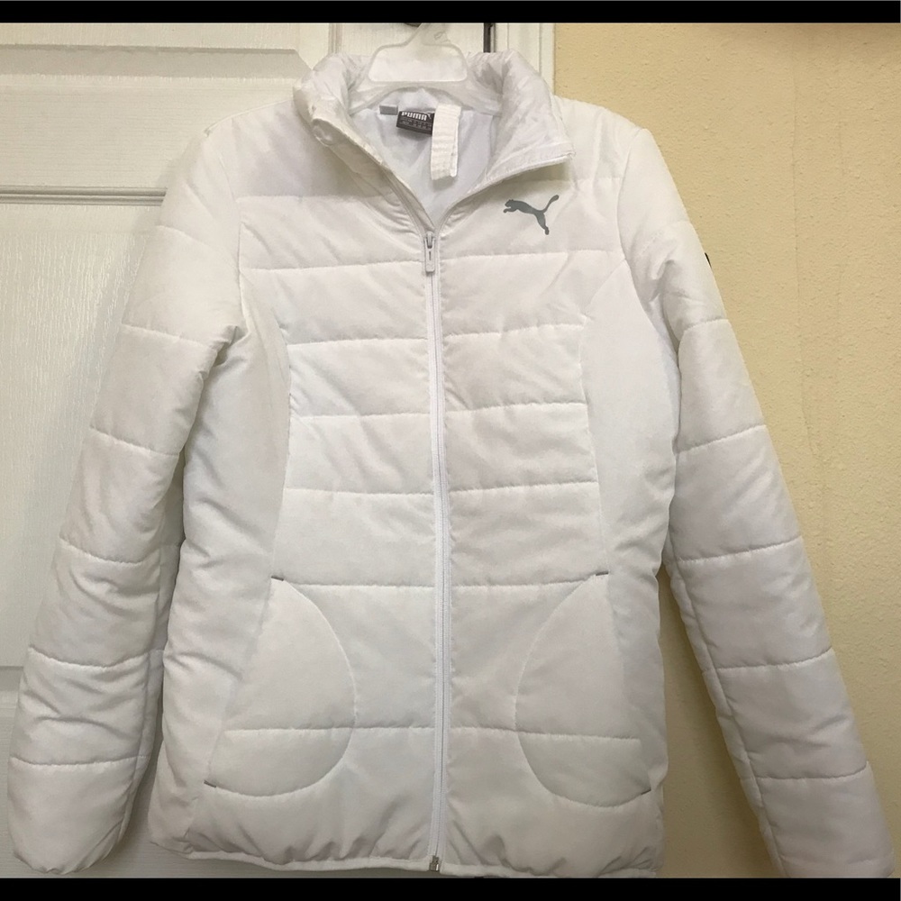 White Puma Puffer Jacket for Women